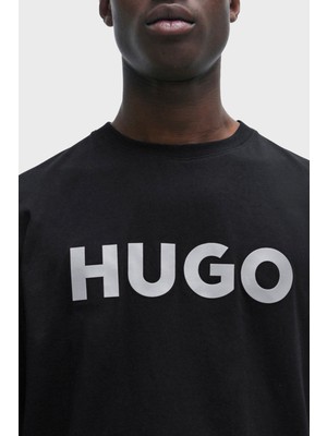 Hugo Logolu Bisiklet Yaka Regular Fit Pamuklu Jarse T Shirt Erkek T Shirt 50506996 001