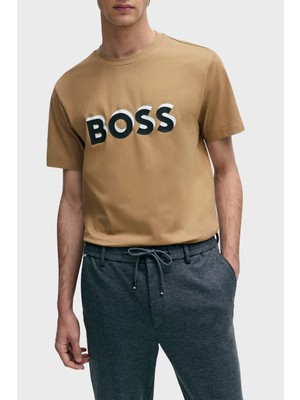 Boss Logolu Bisiklet Yaka Regular Fit Pamuklu Jarse T Shirt Erkek T Shirt 50506923 260