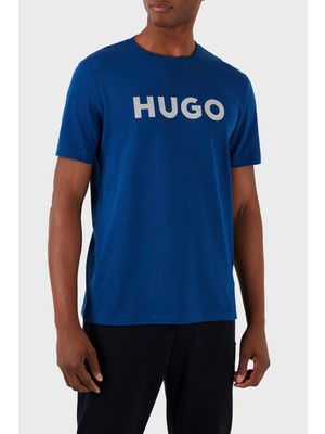 Hugo Logolu Bisiklet Yaka Regular Fit Pamuklu Jarse T Shirt Erkek T Shirt 50506996 420