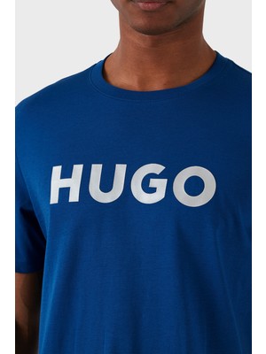 Hugo Logolu Bisiklet Yaka Regular Fit Pamuklu Jarse T Shirt Erkek T Shirt 50506996 420