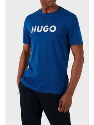 Hugo Logolu Bisiklet Yaka Regular Fit Pamuklu Jarse T Shirt Erkek T Shirt 50506996 420