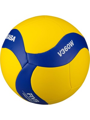 Mikasa V360W Sent. Deri Sarı/Lacivert Voleybol Topu.-