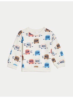 Marks & Spencer Desenli Yuvarlak Yaka Sweatshirt