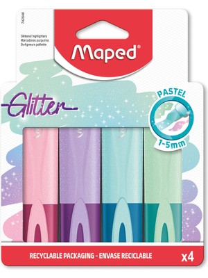 Maped - Highlighters Fluo'peps Glitter (Fosforlu Kalemler) 4'lü