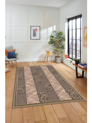 Evdeya Dijital Baskılı Kaymaz Yıkanabilir Jüt-Hasır Desenli Mutfak Yolluk Salon Halısı, Jüt-02-Kahve,