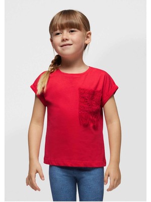 Mayoral Yazlık Kız Kısa Kol T-Shirt Kırmızı