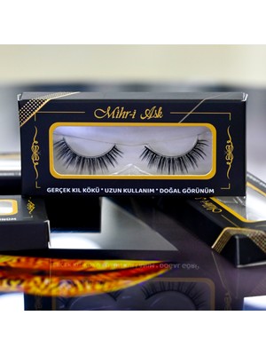 Mihr-I Aşk Takma Kirpikleri Gerçek Kıl Kökü Uzun Kullanım Doğal Görünüm E38