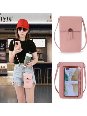 Qiuming Shop Açık Mavi 2 Tarzı Yeni Yaz Kadın Açık Cep Cüzdan Crossbody Çanta Kalp Şeklinde Dekoratif Cep Telefonu Ekran Dokunmatik Günlük (Yurt Dışından)