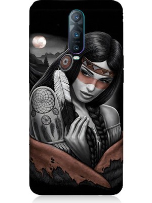 Teknomeg Oppo Rx 17 Pro Uyumlu Kızılldereli Kız Dreamcatcher Desenli Silikon Kılıf