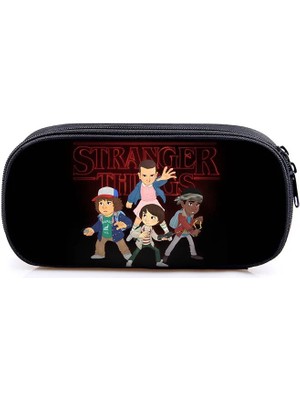 Qiuming Shop DQBBSTRANGERTHIS11 Stili Stranger Things Kozmetik Çantası Kalem Çantaları Erkek Kız Okul Çantası Çocuk Kırtasiye Çantası Kadın Makyaj Çantası Çocuklar Kalem Kutusu (Yurt Dışından)