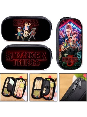 Qiuming Shop DQBBSTRANGERTHIS11 Stili Stranger Things Kozmetik Çantası Kalem Çantaları Erkek Kız Okul Çantası Çocuk Kırtasiye Çantası Kadın Makyaj Çantası Çocuklar Kalem Kutusu (Yurt Dışından)