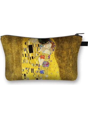 Qiuming Shop HZBMONET14 Stili Gustav Klimt Tarafından Yağlıboya Kozmetik Durumda Öpücük Gözyaşları La Virgen Kadın Makyaj Çantaları Kız Tuvalet Çanta Ruj Kozmetik Çantası (Yurt Dışından)