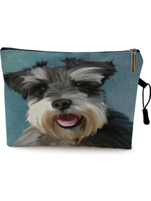 Qiuming Shop 27 Tarzı Desen 22X13CM Yağlıboya Schnauzer Westie Köpek Baskı Kadın Kozmetik Çantaları Güzel Rahat Seyahat Taşınabilir Saklama Çantası Tuvalet Makyaj Çantası (Yurt Dışından)