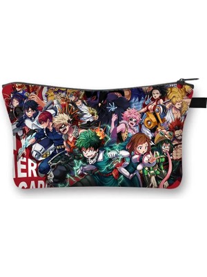 Qiuming Shop SHZBMYHERO26CW Stili Anime My Hero Academia Kozmetik Çantası Boku No Hero Academia Makyaj Çantası Todoroki Shoto Bakugou Katsuki Debriyaj Kızları Tuvalet Çantası (Yurt Dışından)