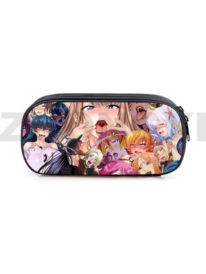 Qiuming Shop AHEGAO33 Tarzı Moda 3D Baskı Ahegao Kalem Kutusu Çocuklar Anime Kawaii Makyaj Çantası Gençler Öğrenciler Hentai Senpai Kırtasiye Saklama Kutusu Çocuk Kılıfı (Yurt Dışından)