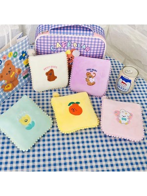 Qiuming Shop No.3 Tarzı Kızlar Kawaii Hijyenik Pedler Organizatör Kılıfı Karikatür Sevimli Ayı Tavşan Bozuk Para Cüzdanı Kozmetik Takı Şapkalar Saklama Torbaları Kılıfı (Yurt Dışından)