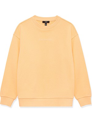 Mavi Organik Pamuklu Sarı Basic Sweatshirt