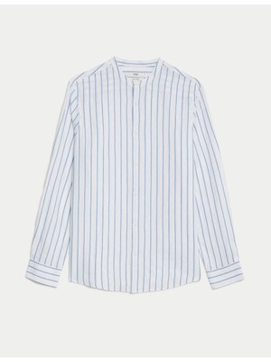 Marks & Spencer Uzun Kollu Keten Gömlek