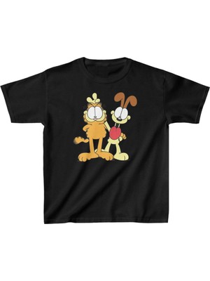 Tarz Yeri Çocuk Unisex Baskılı T-Shirt - Siyah