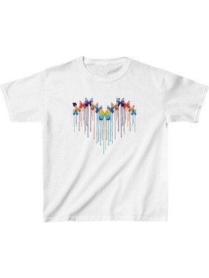 Tarz Yeri Çocuk Unisex Baskılı T-Shirt - Beyaz