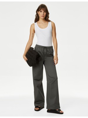 Marks & Spencer Relaxed Fit Yüksek Bel Paraşüt Pantolon