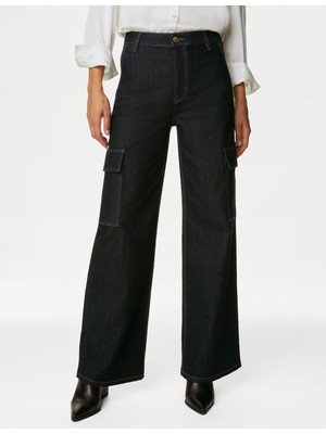 Marks & Spencer Wide Leg Kargo Jean Pantolon