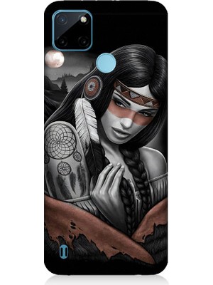 Teknomeg Realme C21Y Uyumlu Kızılldereli Kız Dreamcatcher Desenli Silikon Kılıf