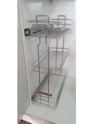 Yıldız Aks 3 Katlı Yandan Raylı Mutfak Dolap Içi Şişelik(Yağdanlık)