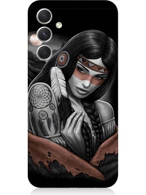 Teknomeg Samsung Galaxy S23 Fe Uyumlu Kızılldereli Kız Dreamcatcher Desenli Silikon Kılıf