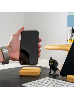 Woodsuppco Masaüstü Telefon Tutucu, Ahşap Telefon Standı, Telefon Tutucu - Çam