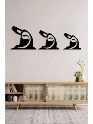 Ensa Design Vav Halinden 3'lü Semazenler Ahşap Duvar Dekoru - Duvar Süsü 90 x 30CM
