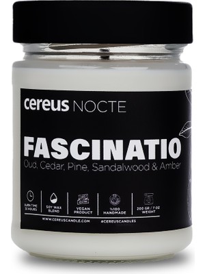 Cereus Nocte Fascinatio Ud Ağacı Kokulu Soya Mum (210 Gr)