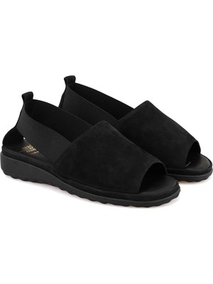 Desa Laney Siyah Kadın Nubuk Deri Sandalet