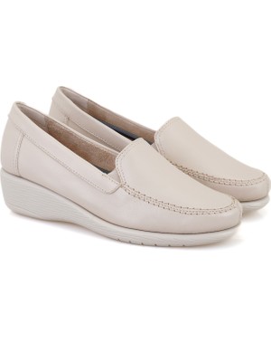 Kadın Bej Deri DesaComfort Günlük Ayakkabı