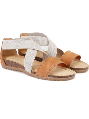 Desa Gale Taba Kadın Süet Deri Sandalet