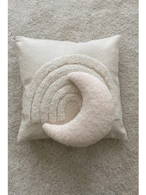 Bohemoon Teddy Moon Yastık Krem Wellsoft Malzemeden El Yapımı 27 cm Dekoratif Yastık