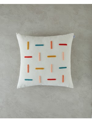 English Home Vero Punch Nakışlı Dolgulu Kırlent Naturel