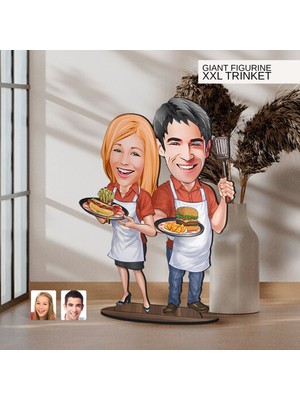 Bk Gift Kişiye Özel Sevgililer Karikatürlü Büyük Boy Ahşap Biblo-57 Arkadaşa Hediye , Sevgiliye Hediye, Kişiye Özel Biblolar