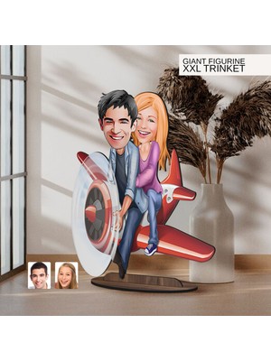 Bk Gift Kişiye Özel Sevgililer Karikatürlü Büyük Boy Ahşap Biblo-11 Arkadaşa Hediye , Sevgiliye Hediye, Kişiye Özel Biblolar