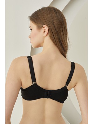 Nbb Siyah Dantelli Balenli Penye Toparlayıcı Sütyen