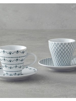 English Home Margot Porselen Kahve Fincan Takımı 4 Parça 2 Kişilik Yeşil