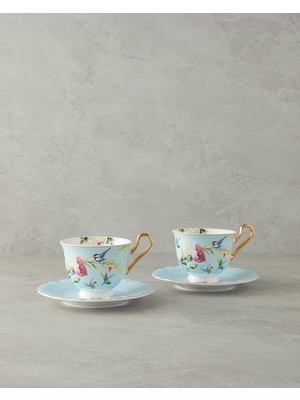 English Home Vanilla New Bone China Fincan Takımı 4 Parça 2 Kişilik Açık Mavi
