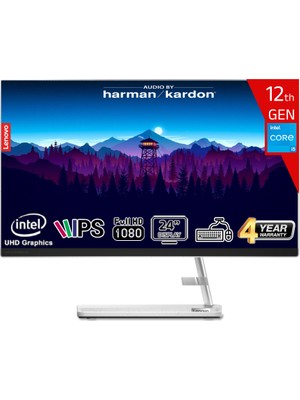 Lenovo Ideacentre Aıo 3 24IAP7 Intel Core I5-12450H 8gb 512GB SSD Intel UHD Graphics WIN11PRO 23.8 IPS Fhd  F0GH01EATR-8512W Beyaz All In One Bilgisayar