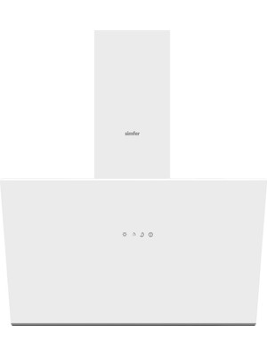 Simfer SD8722 60 cm Eğimli Beyaz Cam Davlumbaz