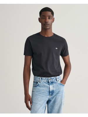 Gant Erkek Siyah Slim Fit Bisiklet Yaka Logolu T-Shirt 2013033.5