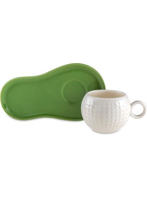 Jumbo Golfline Tek Kişilik Beyaz/yeşil Fincan Takımı