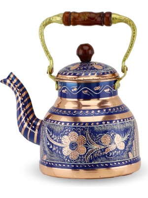 Sonay Bakırcılık Gül Çiçek Mavi Bakır Bitki Cayı Demligi 2 Lt