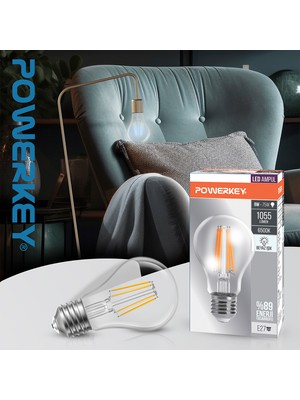 Powerkey LED Filament Ampul - Beyaz Işık