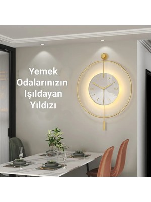 Noble Vita Iskandinav Iskandinav Kristal 60 cm Gold - Pilli LED (3ADET Pil ile Geldmektedir ) - Metal Duvar Sa