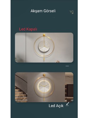 Noble Vita Iskandinav Iskandinav Kristal 60 cm Gold - Pilli LED (3ADET Pil ile Geldmektedir ) - Metal Duvar Sa